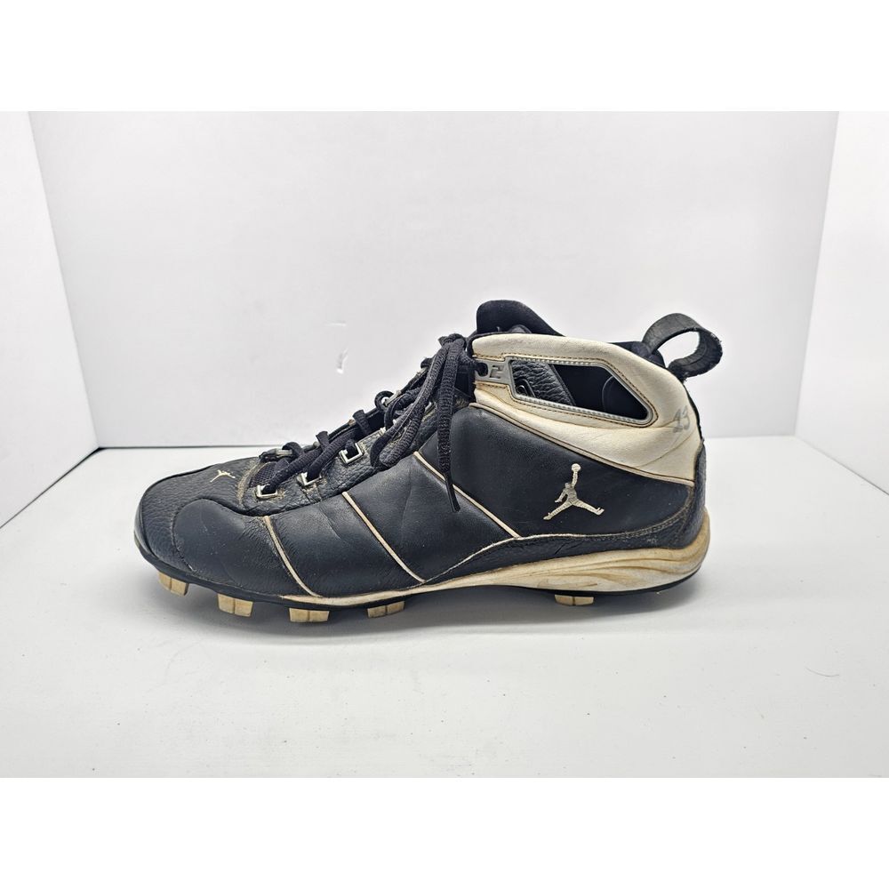 Vintage Air Jordan Jeter Molded Cleats Shoes Black & White 2005 Size 12‎